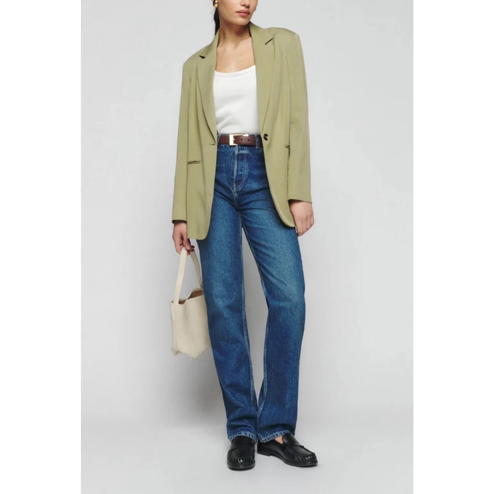 REFORMATION The Classic Blazer in “Pear” Green, sz XS, MSRP $278 - Picture 3 of 14